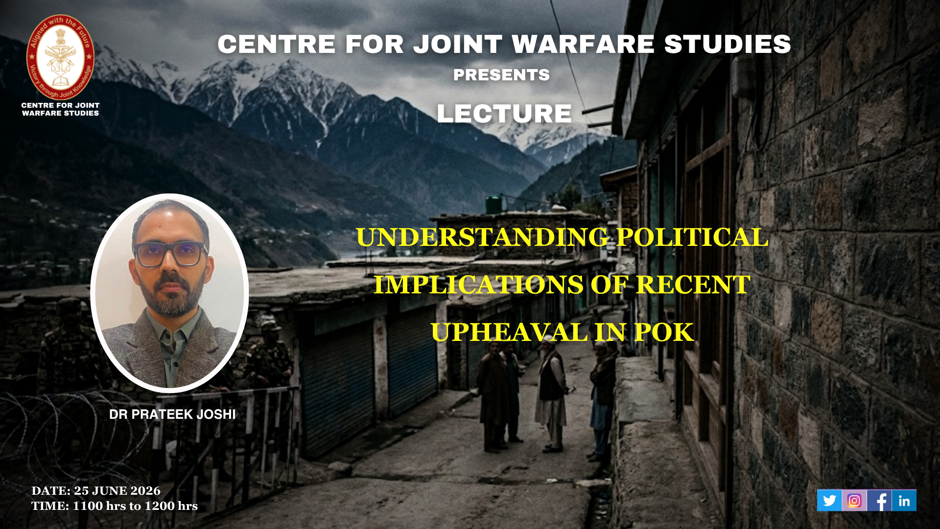 GUEST LECTURE BY DR PRATEEK JOSHI