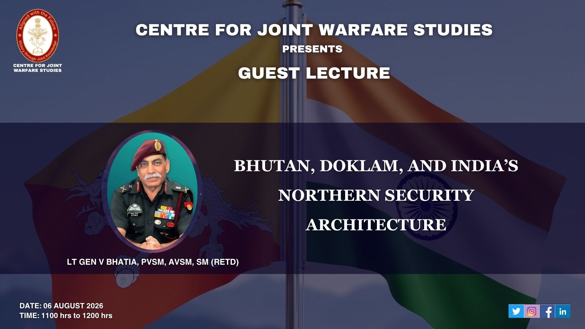 Guest Lecture by Lt Gen V Bhatia PVSM, AVSM, SM (Retd)